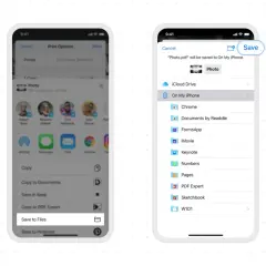 Jak zrobic skan iPhonem? Wybierz "Zachowaj w plikach", aby zapisać zeskanowany dokument.