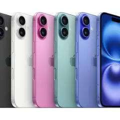 Pięć iPhone'ów w różnych kolorach: czarny, biały, różowy, zielony i niebieski. Jaki iPhone jest najlepszy? Wybór zależy od Ciebie!