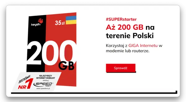 Internet na kartę bez umowy: 200 GB za 35 zł. Najszybszy internet mobilny w Polsce, idealny do modemu lub routera.
