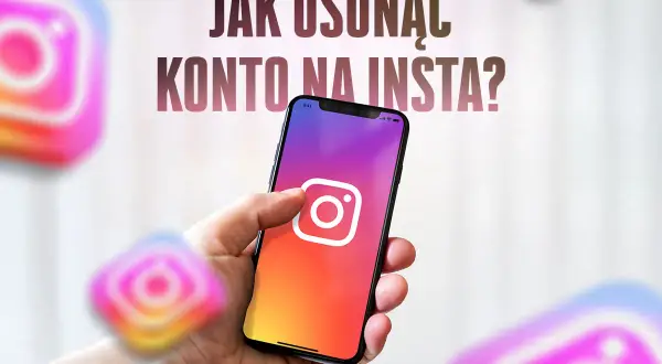 Chcesz wiedzieć, jak usunąć konto na Insta? Na zdjęciu dłoń trzyma smartfon z ikoną Instagrama, a w tle widać kolejne logotypy aplikacji.