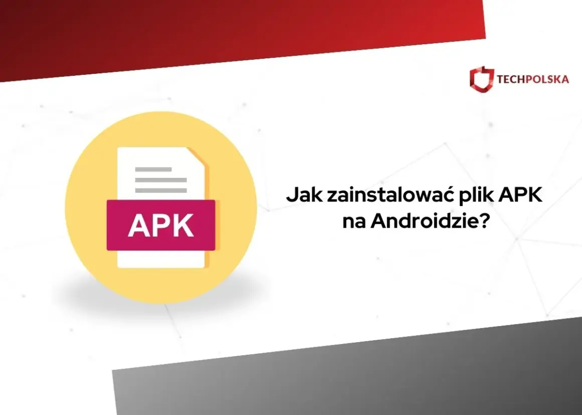Ikona pliku z napisem APK w żółtym okręgu obok pytania "Jak zainstalować plik APK na Androidzie?".