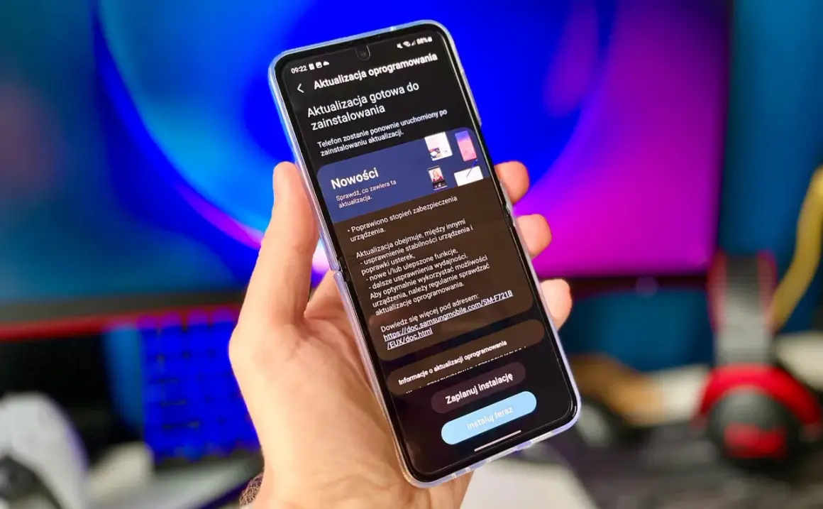 Telefon gotowy do aktualizacji oprogramowania. Nowości obejmują poprawę bezpieczeństwa i stabilności.
