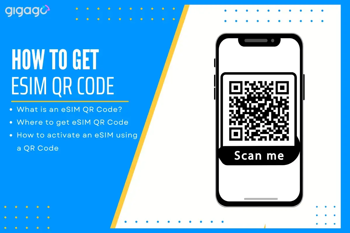 Jak uzyskać kartę eSIM? Na ekranie telefonu widoczny jest kod QR do zeskanowania, który pomoże w aktywacji.
