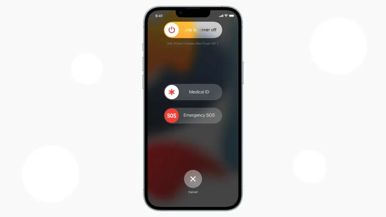 Ekran wyłączania iPhone'a: przesuń suwak, aby wyłączyć, lub wybierz opcje Medyczne ID lub SOS. Dowiedz się, jak wylaczyc iPhone.