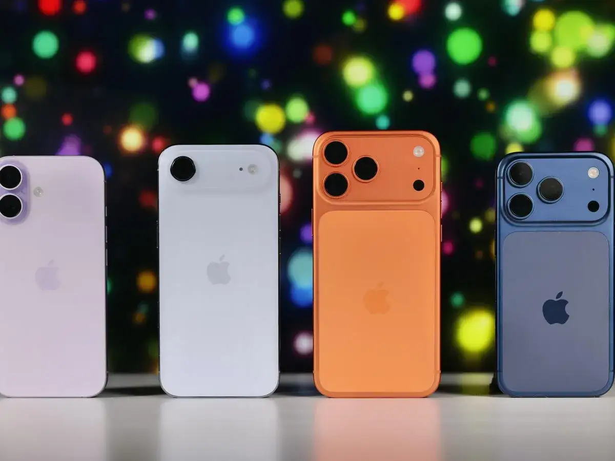Cztery iPhone'y w różnych kolorach: fioletowy, biały, pomarańczowy i niebieski. Który iPhone jest najlepszy?
