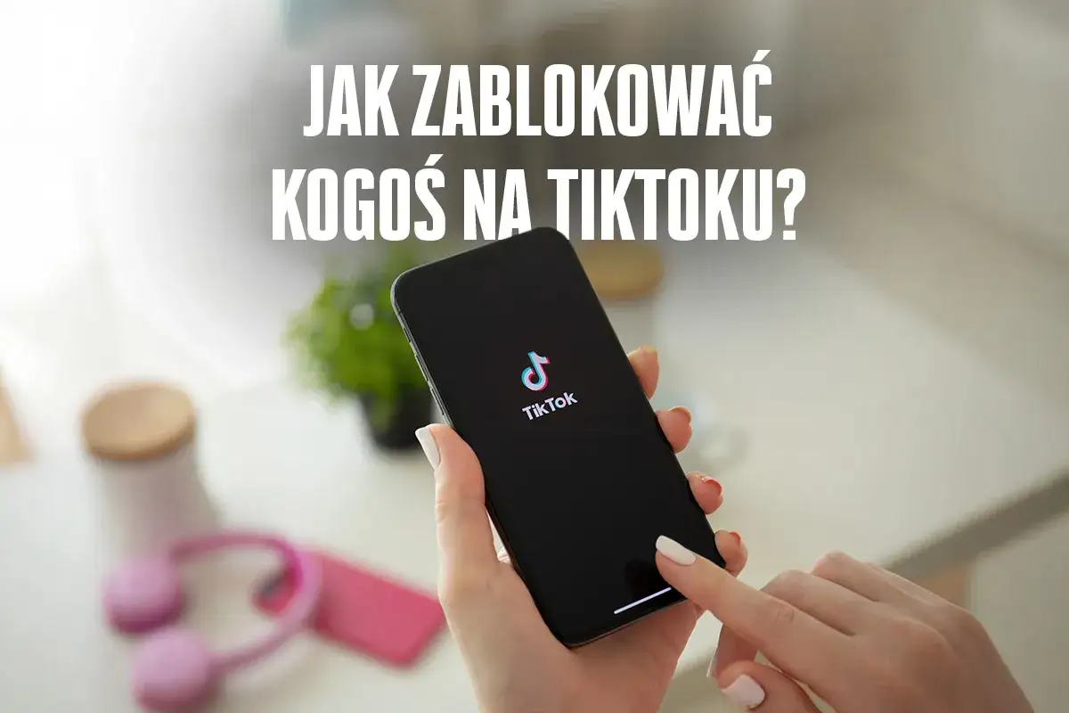 Chcesz wiedzieć, jak zablokować kogoś na TikToku? Na ekranie telefonu widzisz logo aplikacji.