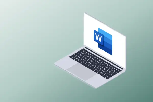 Laptop z ikoną programu Word. Idealny do pisania tekstów, tworzenia dokumentów i pracy z tekstem.